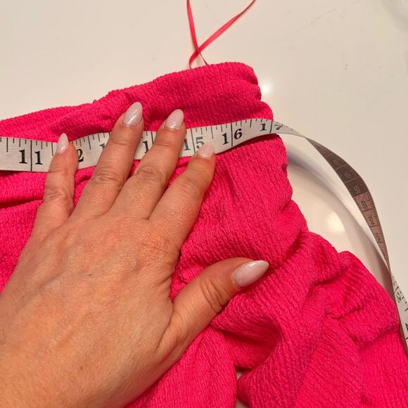 Line & Dot Kai Ruched Off the Shoulder Top in Hot Pink Small NWOT - Picture 9 of 10